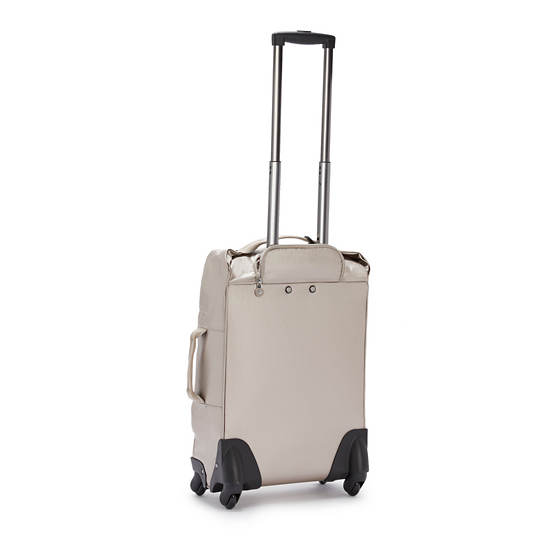 Kipling Darcey Small Metallic Carry-On Rolling Bőröndök Bézs | HU 1743VR